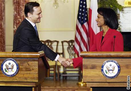 Setkání ministryn zahranií USA Condoleezzy Riceové s polským protjkem Radoslawem Sikorskim
