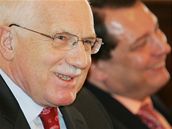 Ji Paroubek a Vclav Klaus v poslaneckm klubu SSD, 6. nora 2008