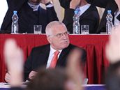 Prezident Václav Klaus pi poslední volb v roce 2008