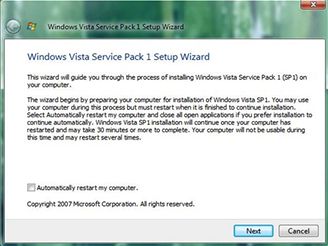 Vista SP1 install
