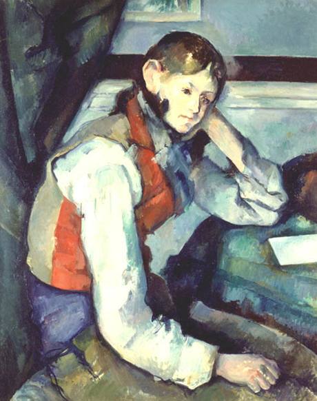 Paul Cézanne - Chlapec v ervené vest