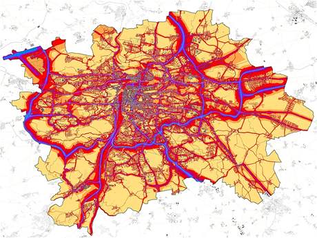 Hlukov mapa Prahy