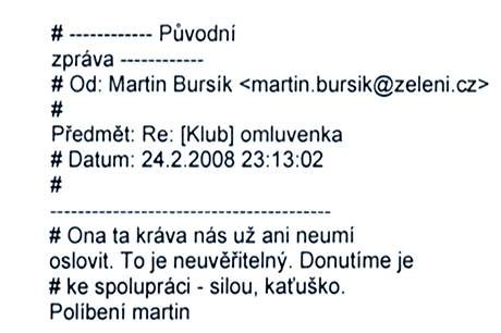 f zelench Martin Bursk reaguje na e-mail Olgy Zubov