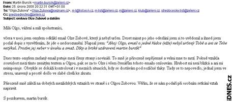 Omluvn e-mail Martina Burska