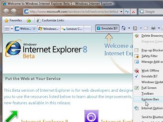 Internet Explorer 8 Beta 1 - Nhled