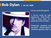 Web brnnské haly Rondo uveejnil zprávu o koncert Boba Dylana v Brn.