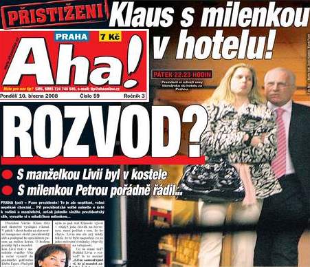 PETRA BEDNÁOVÁ, údajná milenka: dalí blonatá letuka, s ní byl Václav Klaus spojován v roce 2008. Paparazzi je spolu vyfotili, jak odcházejí po noci strávené v hotelu. 