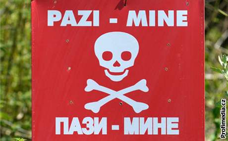 Oznaení minového pole v Bosn