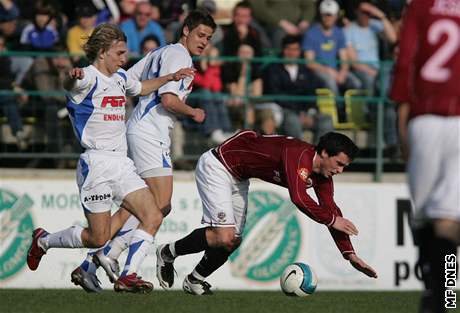 Momentka z pohárového utkání fotbalist HFK Olomouc proti Spart