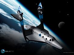 Model cestovnho raketoplnu SpaceShipTwo americk spolenosti Virgin Galactic