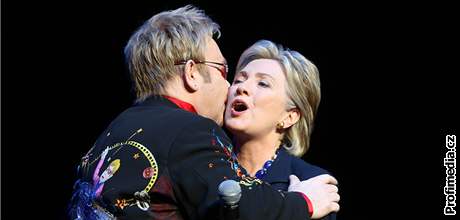 Elton John a Hillary Clintonová