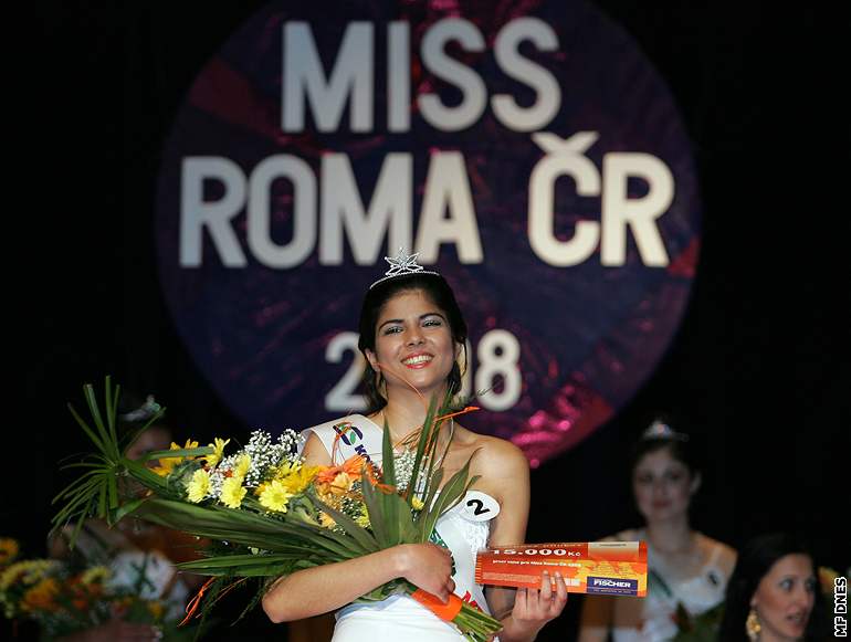 Miss Roma 2008 v Hodonín. Vítzka Martina Chramcová