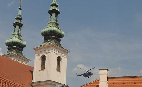 Helikoptra manipulovala s nakldem v centru Brna