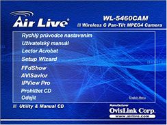Menu nastaven IP kamery Ovislink WL-5460CAM