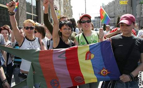 Pochod homosexuál v Moskv. Ilustraní foto
