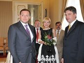 Brnnský primátor Onderka (vpravo) se starostou ukrajinského Charkova Mykhaylo Dobkinem
