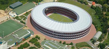 Vizualizace novho fotbalovho stadionu v Brn