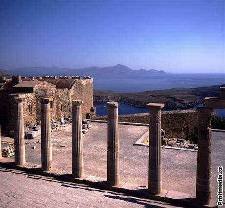 Lindos - neznámjí památka na ostrov Rhodos