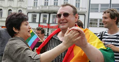 Ji Hromada a Damila Stehlkov na Queer Parade