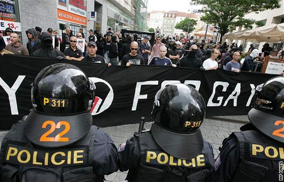 Policisté naposledy zasahovali proti neonacistm na brnnské Queer Parade. V pohotovosti jsou i te