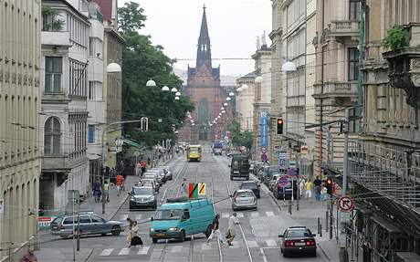 Husova ulice v Brn - stav ped rekonstrukcí