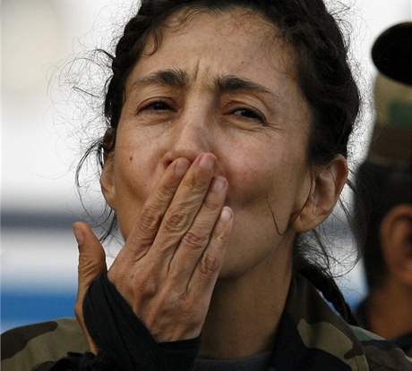 Osvobozená Ingrid Betancourtová (3. ervence 2008)