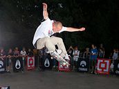 Mrazivý chlad nkdejí Stalinovy sochy vystídala na Letné uvolnná atmosféra skateboardingového ílenství.