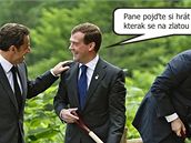 Bublina: Sarkozy a Medveděv na zahrádce Bublina: Sarkozy a Medveděv na zahrádce