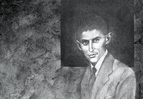 Ji Mocek - Franz Kafka (kresba kombinovanou technikou na pape)