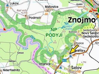 Podyj, mapka NP