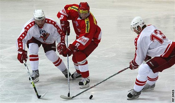 V píprav na sezonu hráli hokejisté Havlíkova Brodu proti mistrovské Slavii