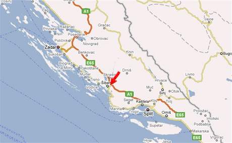 mapa - nehoda Chorvarsko