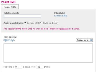T-Mobile opt spustil svou SMS brnu s monost zasln textovch zprv do jeho st zdarma