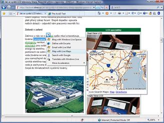 IE8 beta 2: Accelerator - mapa