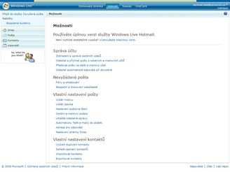 Hotmail - nastaven