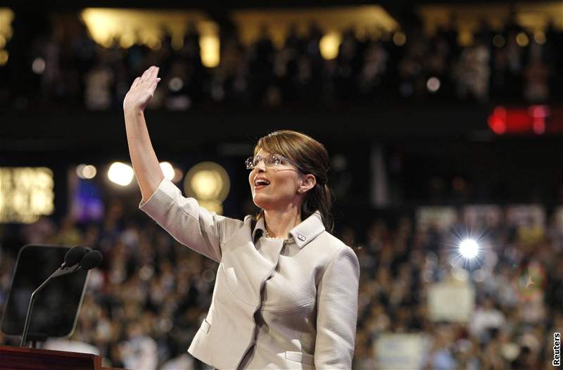 Sarah Palinová na sjezdu republikán v Minnesot (3. záí 2008)