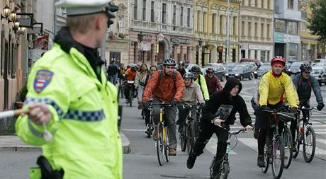 Protestní cyklojízda v centru Brna