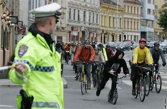 Protestní cyklojízda v centru Brna