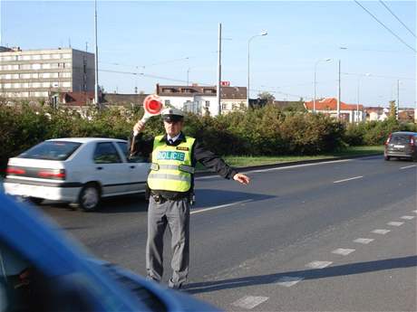 Spolená akce policie, stráník a cizinecké policie v ulicích Plzn (10.9.2008)