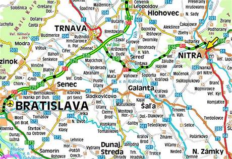 Mapa zpadnho Slovenska