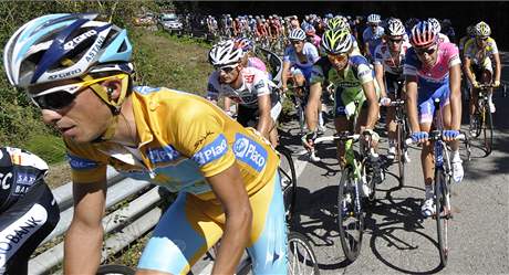 Alberto Contador v prbhu 14. etapy Vuelty.