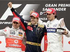 Kovalainen, Vettel, Kubica