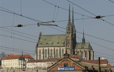 Pohled na Brno a jeho dominantu Petrov