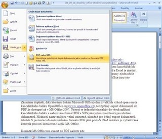 Doplnk MS Office pro export do PDF
