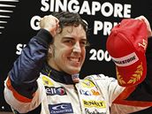 Velk cena Singapuru: Fernando Alonso se raduje z vtzstv