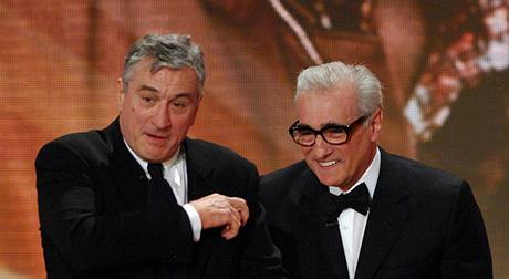 Martin Scorsese a Robert De Niro pi udílení filmové ceny Zlatá kamera (2008)