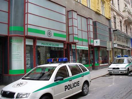 Policejní sluebna v Bhounské ulici v centru Brna