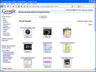 Google Desktop gadgets