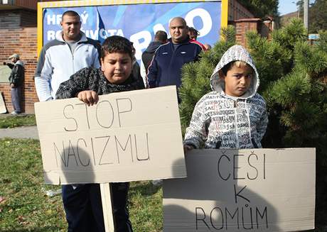 Na pravicové extremisty ekali v Litvínov Romové. (18. íjna 2008)