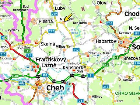 Nov Kostel na Chebsku - mapa